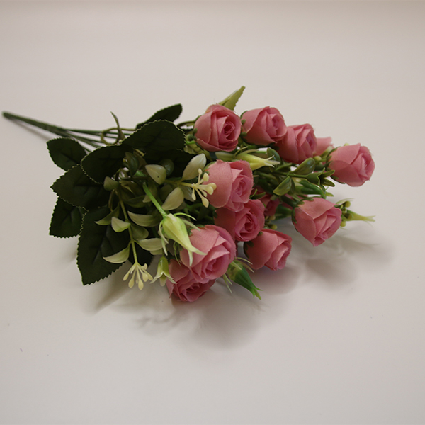 Konkurenční cena 5 větví 10 hlav Kytice růžových pupenů pro domácí dekoraci - 1 