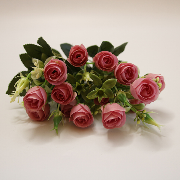 Konkurenční cena 5 větví 10 hlav Kytice růžových pupenů pro domácí dekoraci - 3