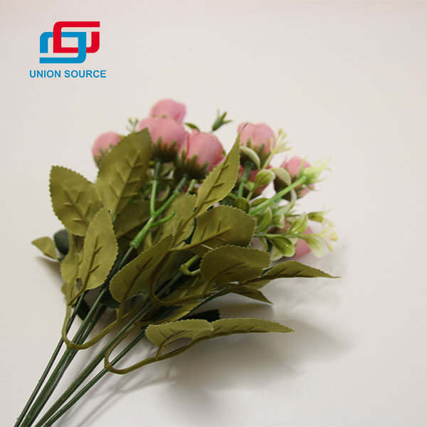 Competitive Price 5 Branches 10 Heads Rose Bud Bouquet For Home Decoration