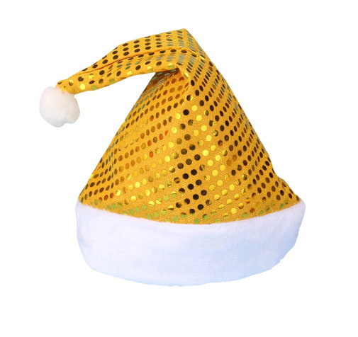 Benutzerdefinierte Weihnachtsdekor bunte Weihnachtsmannmütze mit Pailletten - 1