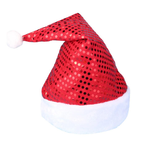 Benutzerdefinierte Weihnachtsdekor bunte Weihnachtsmannmütze mit Pailletten - 3 