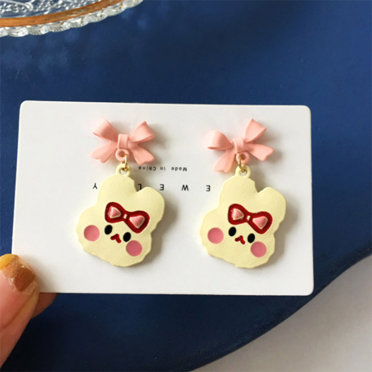 Cute Bunny Earrings With Bow