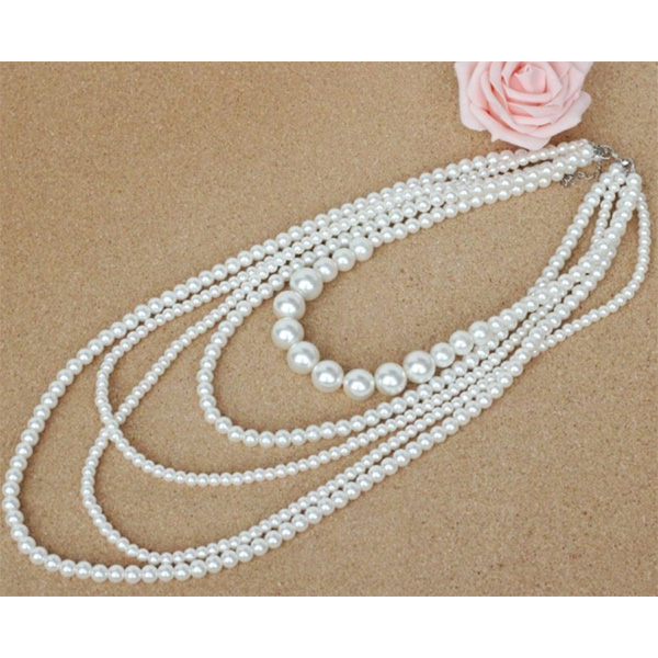 Cute Necklace Of Big And Small Pearls