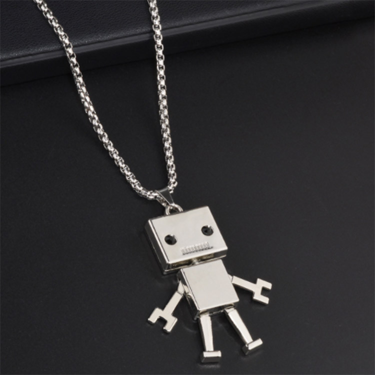 Cute Shaped Square Robot Necklace - 0