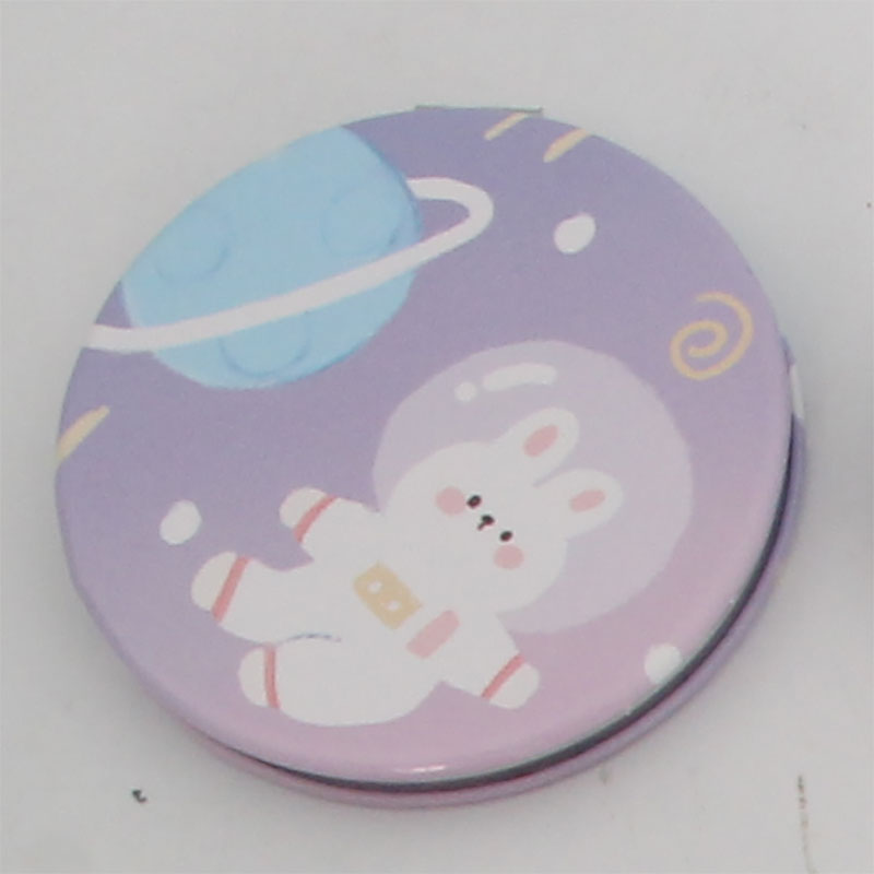 Cute Space Bunny Astronaut Round Mirror