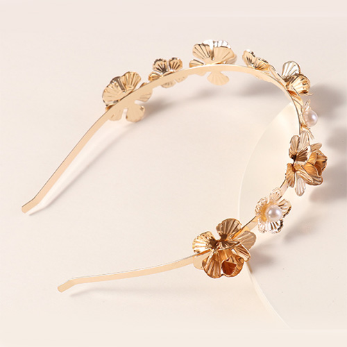 Designer New Flower Metal Headband Hair Accessories For Wedding - 1 
