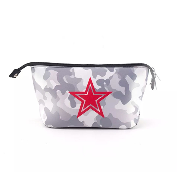 Double Red Five-pointed Star Cosmetic Bag