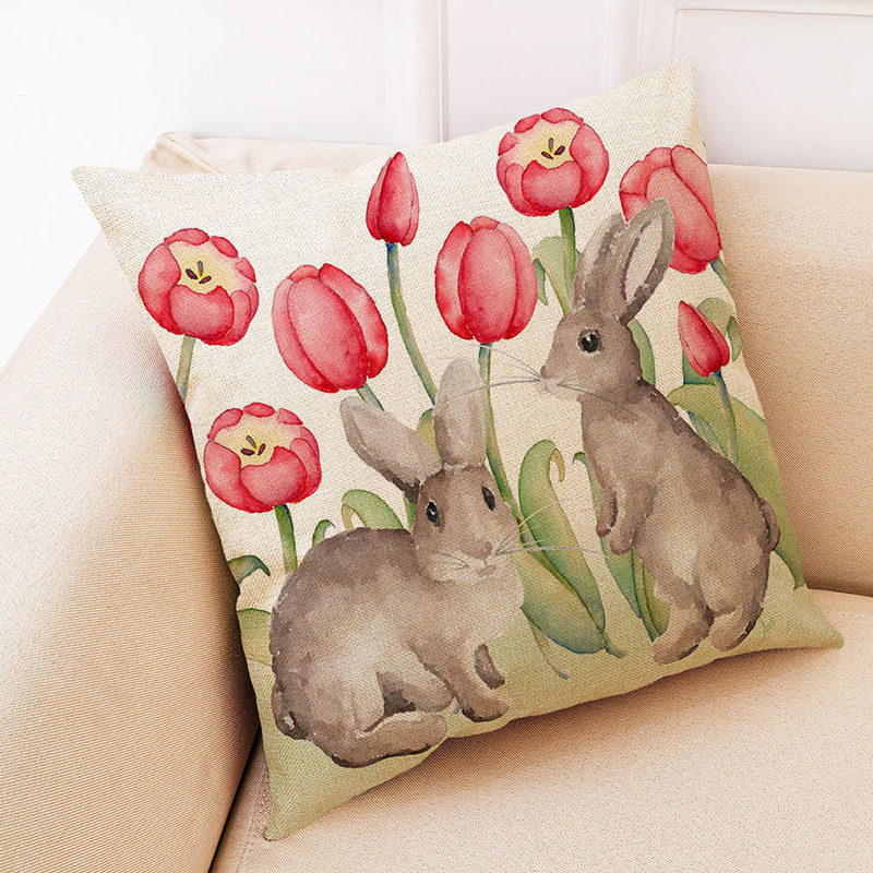 Easter Imitation Linen Pillow Cover - 2