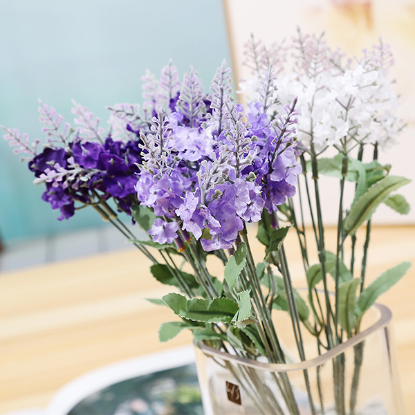 Fabrikstilpasset 10 hoveder Lavendelblomster Høj simulering til dekoration i hjemmet og haven - 1 