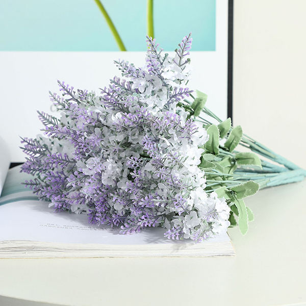 Fabrikstilpasset 10 hoveder Lavendelblomster Høj simulering til dekoration i hjemmet og haven - 3 