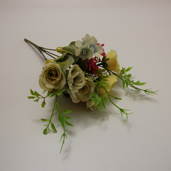 Fabrik angepasste 5 Köpfe Litlle Lover Rose künstlicher Blumenstrauß für Hauptdekoration - 1