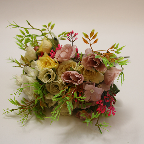 Fabrik angepasste 5 Köpfe Litlle Lover Rose künstlicher Blumenstrauß für Hauptdekoration - 2