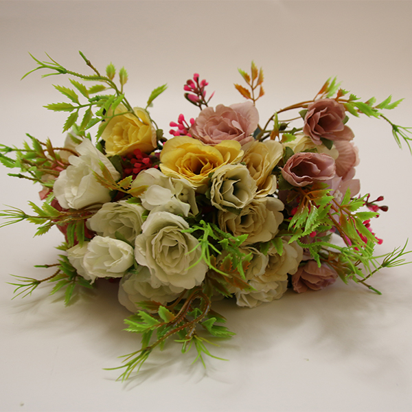 Fabrik angepasste 5 Köpfe Litlle Lover Rose künstlicher Blumenstrauß für Hauptdekoration - 3