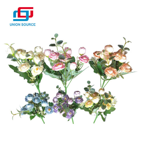 Fabrikspris Eucalyptus Tea Rose Bouquet til hjem og bryllup dekoration