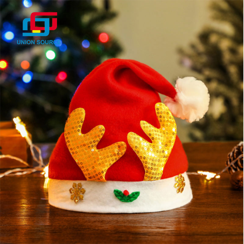 Factory Price Red Non-wowen Christmas Hat For Adult