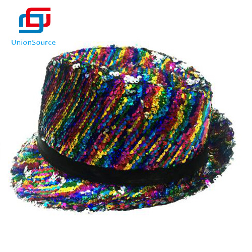 Mode Glitter Jazz Style Trilby Topi Taun Anyar Anak-anak Payet Topi Pesta Fedora - 1 