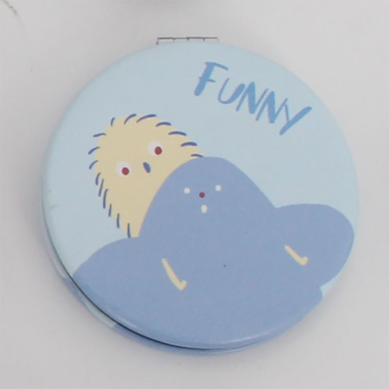 Folding Mirror With Fur Ball Monster Pattern