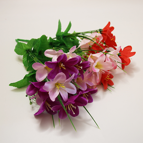 Jó ár tavaszi liliom csokor magas szimulációs virágok otthoni és esküvői használatra - 1 