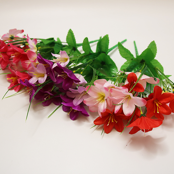Jó ár tavaszi liliom csokor magas szimulációs virágok otthoni és esküvői használatra - 2 