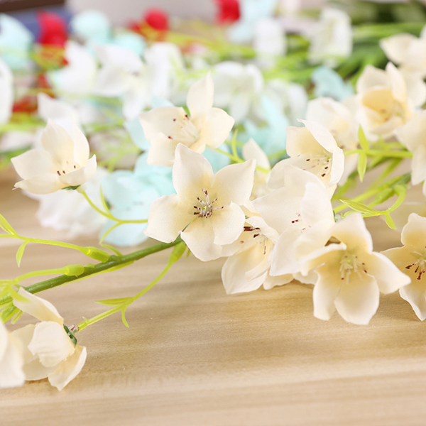 Flores artificiales de 5 cabezas de buena calidad Campanula para decoración del hogar y la boda - 1 