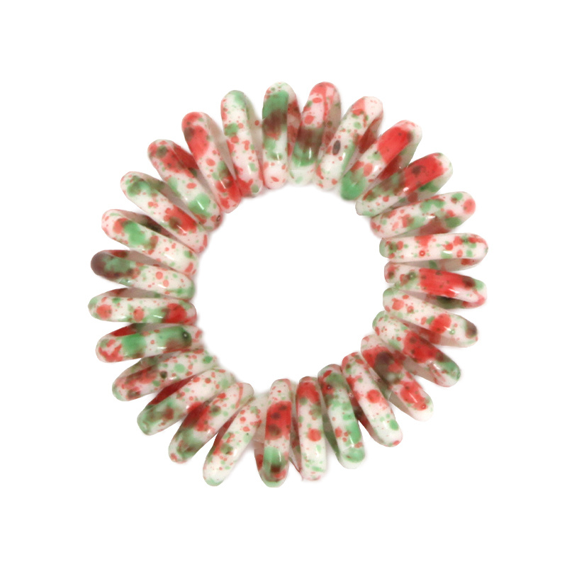 Green And Red Spots Round Telephone Hair Rope