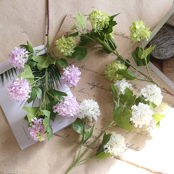 Kiváló minőségű 5 fejű mesterséges kis hortenzia virágok dekorációhoz - 3