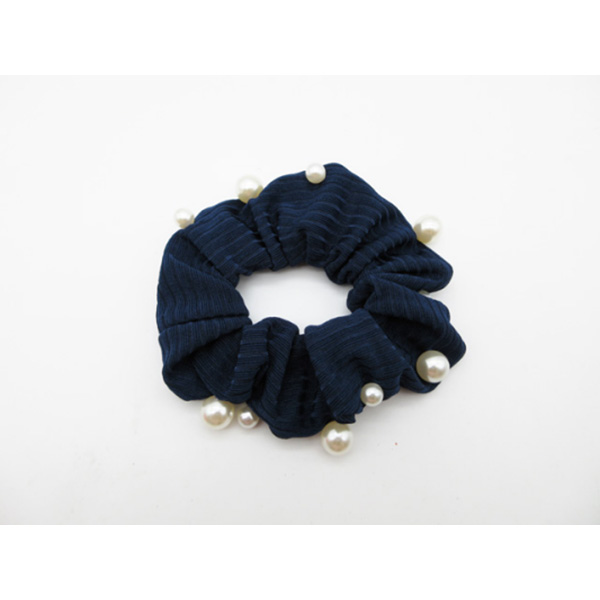 Hight Quality Fashion Navy Blue Large Intestine Circle With Pearls