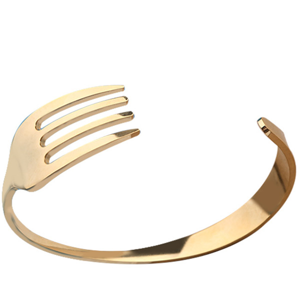 Hot Sale Golden Bracelet In The Shape Of A Fork - 0
