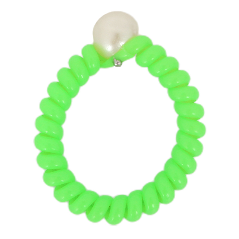Hot Sale Light Green Telephone Hair Rope With Pearl