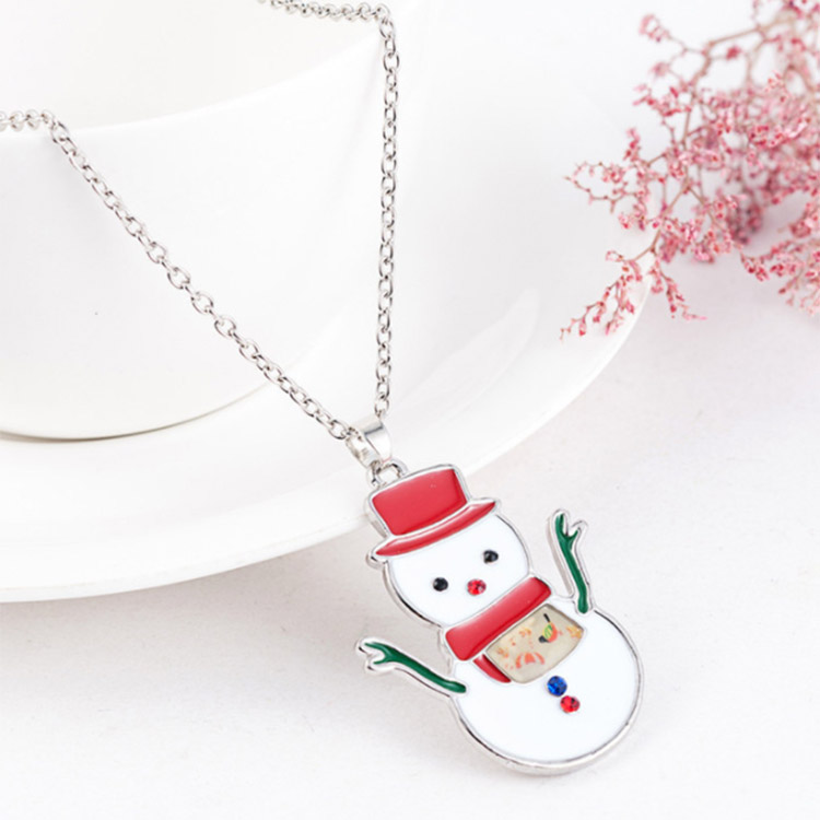 Hot Selling Colorful Christmas Snowman Necklace