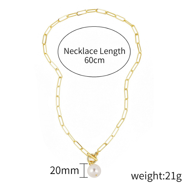 Hot Selling Golden Chain Necklace With Pearl Pendant