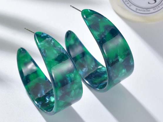 Beautiful teal emerald earrings