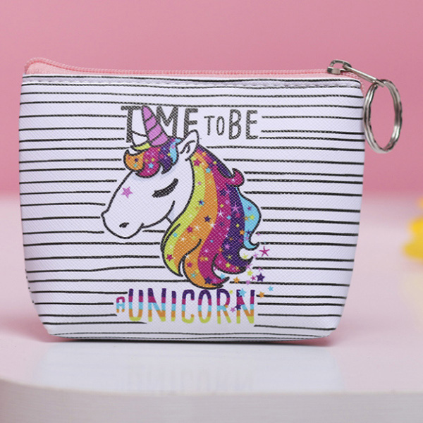 Bolso cosmético de cuero con letras arcoíris