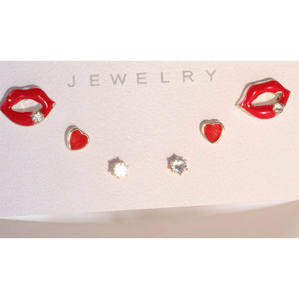 Lip Love Diamond Earrings Set