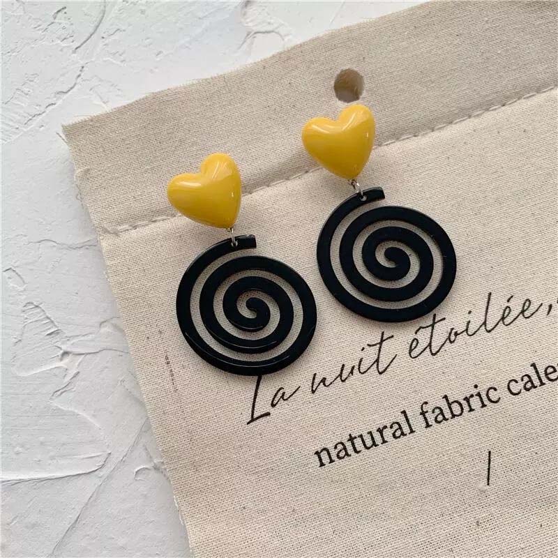 Love Heart And Mosquito Coil Shaped Earrings