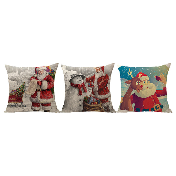 Žemos kainos Kalėdų senelio modelio kalėdinės dekoracijos namų lininės pagalvės užvalkalas