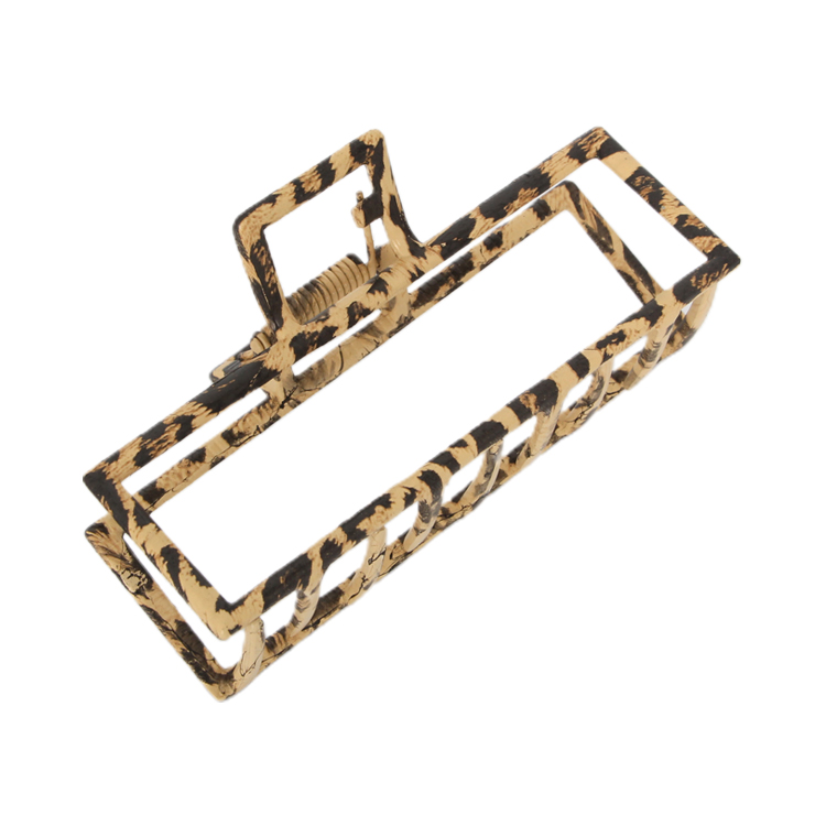 Medium Leopard Print Rectangular Fashion Classic Simple Hairpin Claw Clip