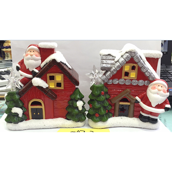 Nový designový dům bílý sníh s vánoční stromek a Santa vánoční dekorace keramické figurky - 0 