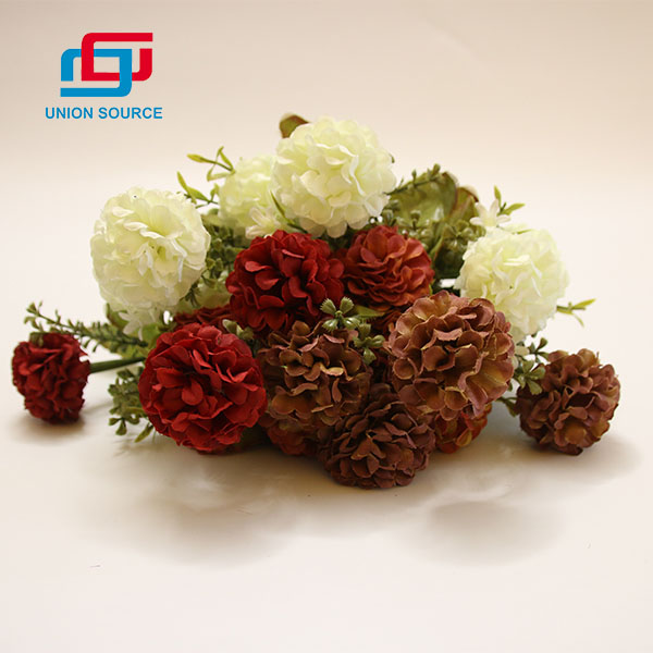 Gaya anyar 5 Kepala Minyak Lukisan Bunga Hydrangea Kanggo Dekorasi Rumah lan Pernikahan