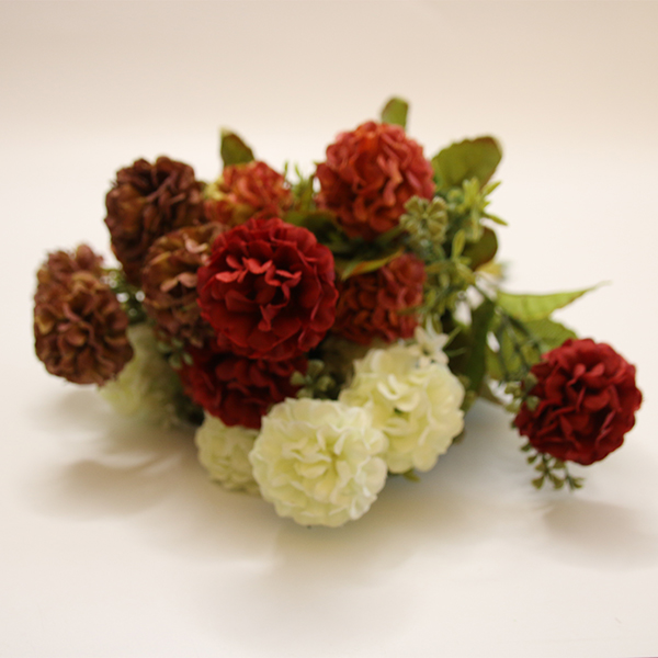Nuevo estilo 5 cabezas pintura al óleo flores de hortensia para decoración del hogar y la boda - 3 