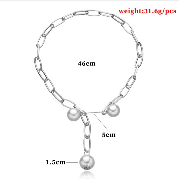 Paperclip Style Pearl Necklace For Girl