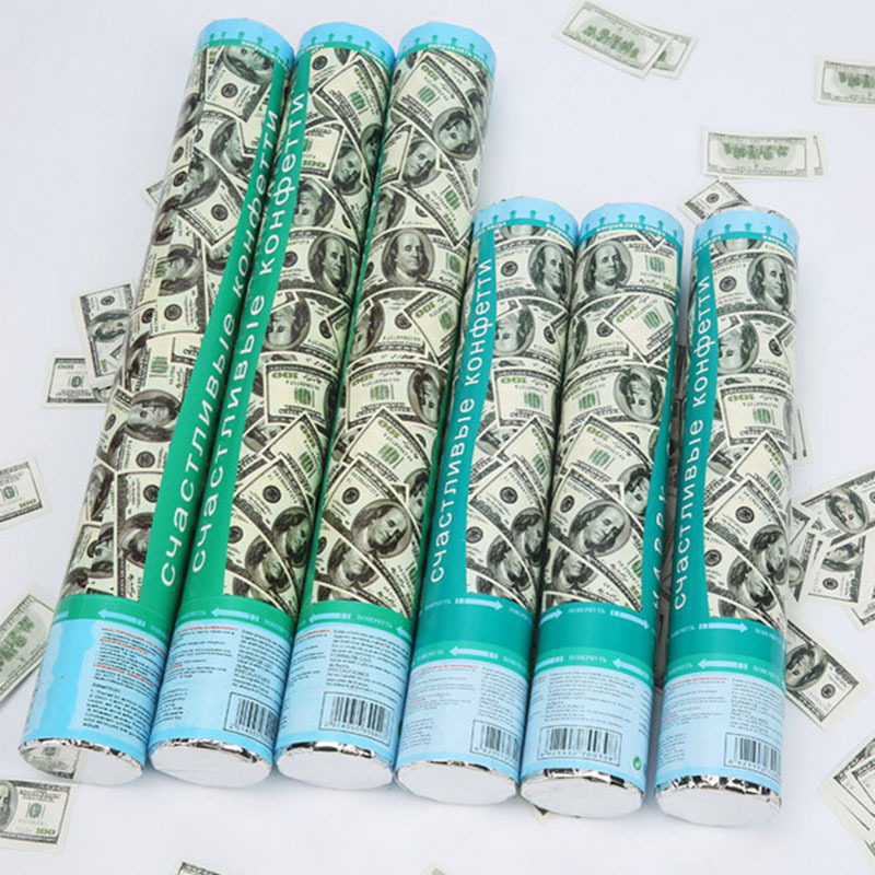 Festpopper med dollarkonfetti valgfri størrelse - 1 