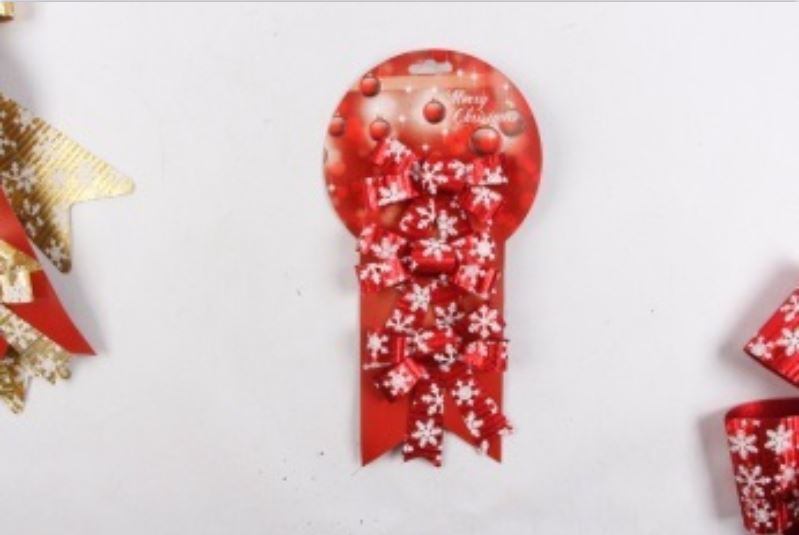 الطرف الشريط القوس زخرفة شجرة عيد الميلاد القوس الأحمر عقدة في المخزون عيد الميلاد نوع العنصر الديكور الداخلي - 1 