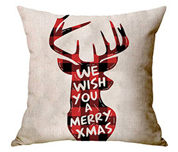 Personalized Christmas Elk Pattern Pillow Cover Christmas Pillowcase