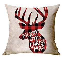 Personalized Christmas Elk Pattern Pillow Cover Christmas Pillowcase - 1