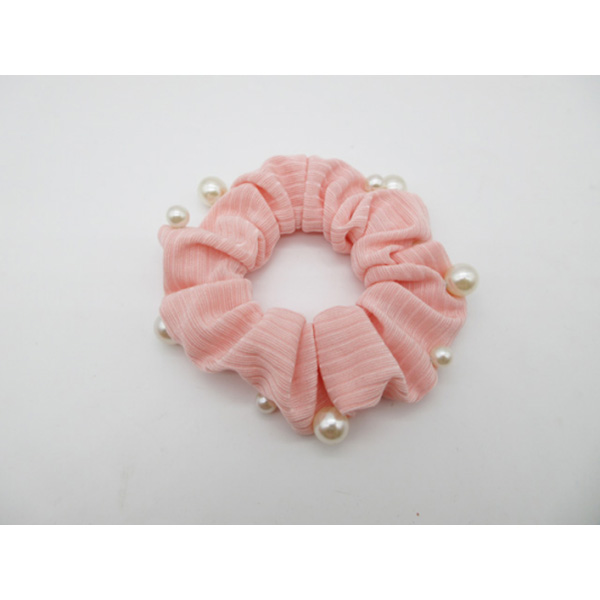 Plush Light Pink Large Intestine Circle With Pearls For Girls