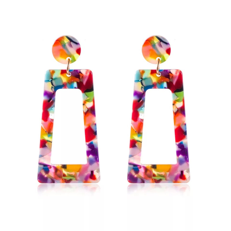 Popular Rainbow Color Pattern Earrings