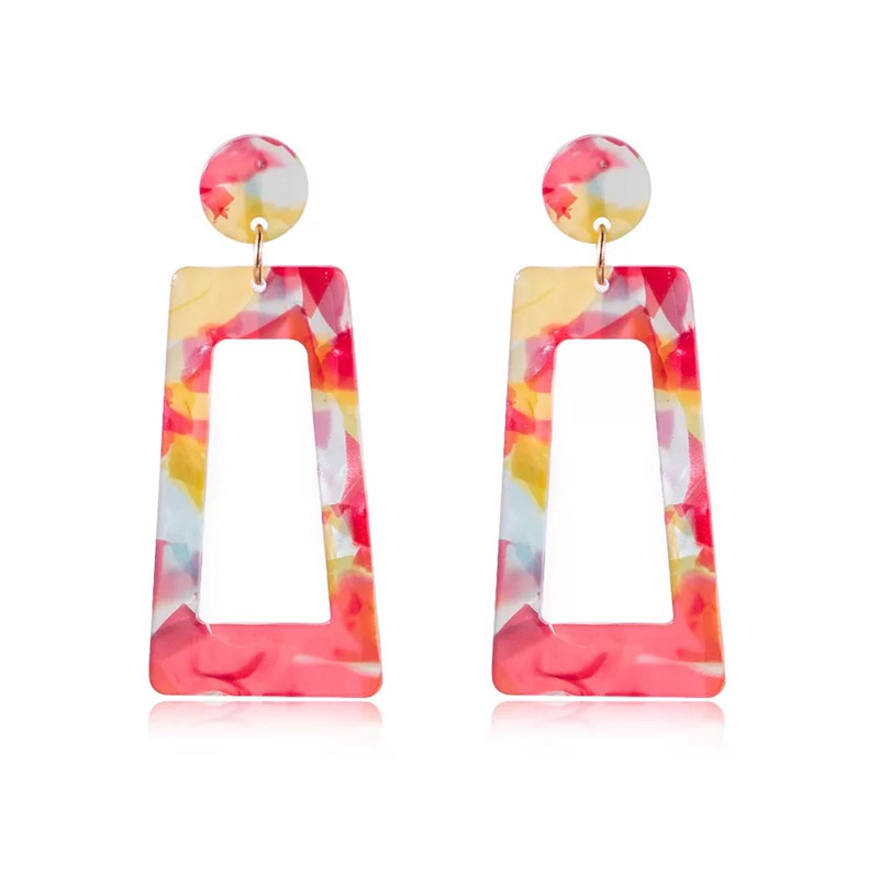 Popular Square Pink Series Earrings
