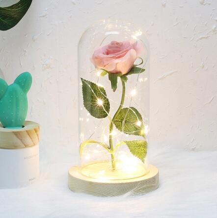 Lampu Meja LED Lantera Rose 3D Lampu Meja Rose Kanggo Dina Valentine - 2 