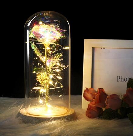 Lampu Meja LED Lantera Rose 3D Lampu Meja Rose Kanggo Dina Valentine - 5 